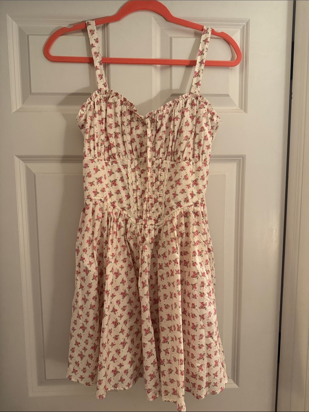 Trixxi Cream Mini Dress with Pink Floral Print